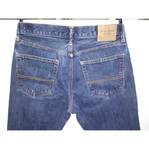 ABERCROMBIE & FITCH MENS Jeans Button Fly Distressed ripped 33x32 Y2k straight - Picture 5 of 11